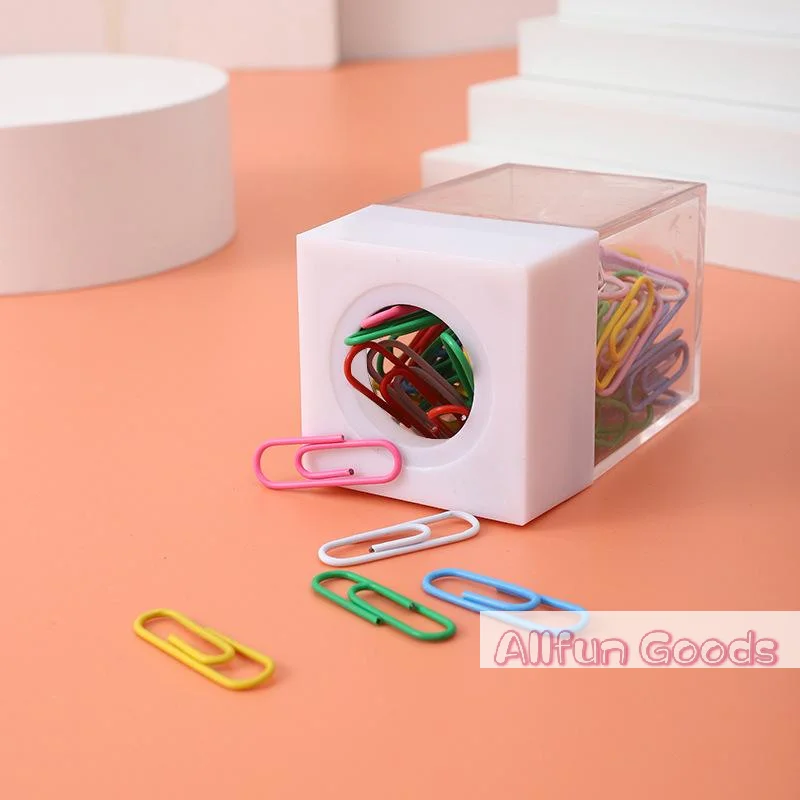 18pcs Paperclips Macaron Color Ins Paper Clip Storage Box Protable Stationery High Capacity Storage Box Office Binding Supplies