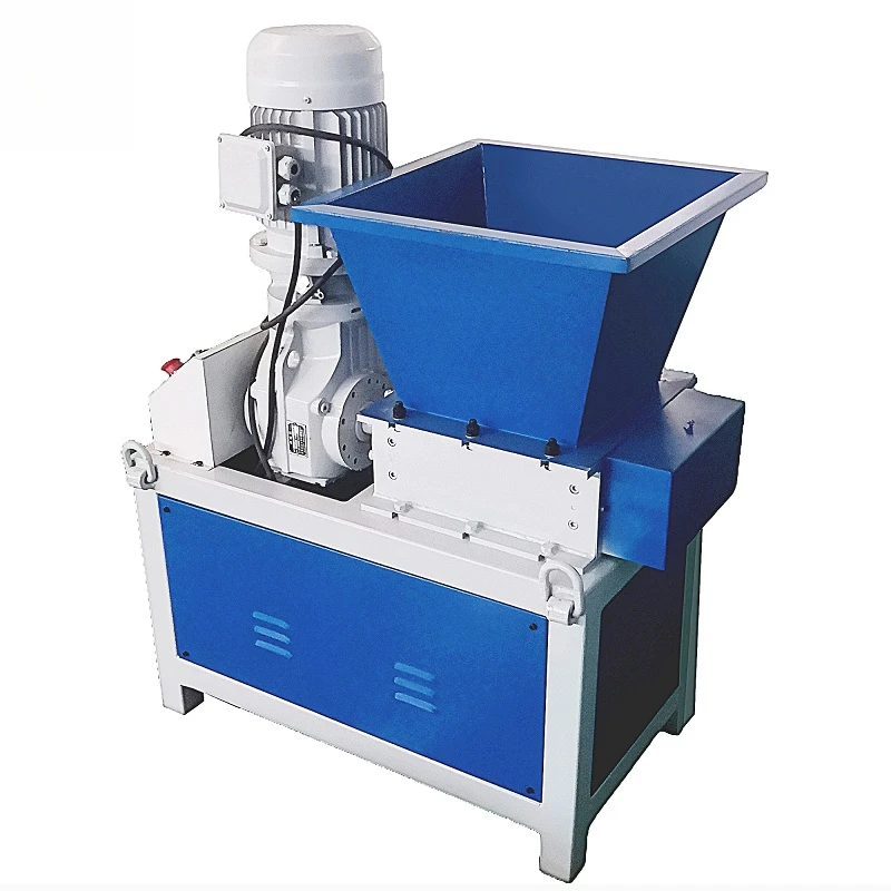 Dual-Shaft Motor-Driven Industrial Waste Shredder for Plastic & Metal with 4KW Power Carbon Steel Construction PS-1.5 Model
