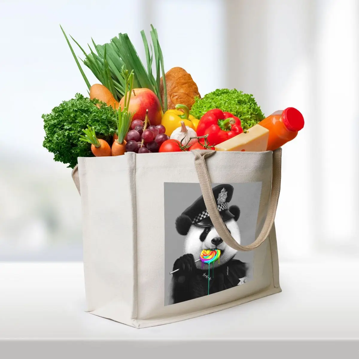 LOLLYPOP COP Tote Bag canvas shopping bag bags luxury women cute pouch bag