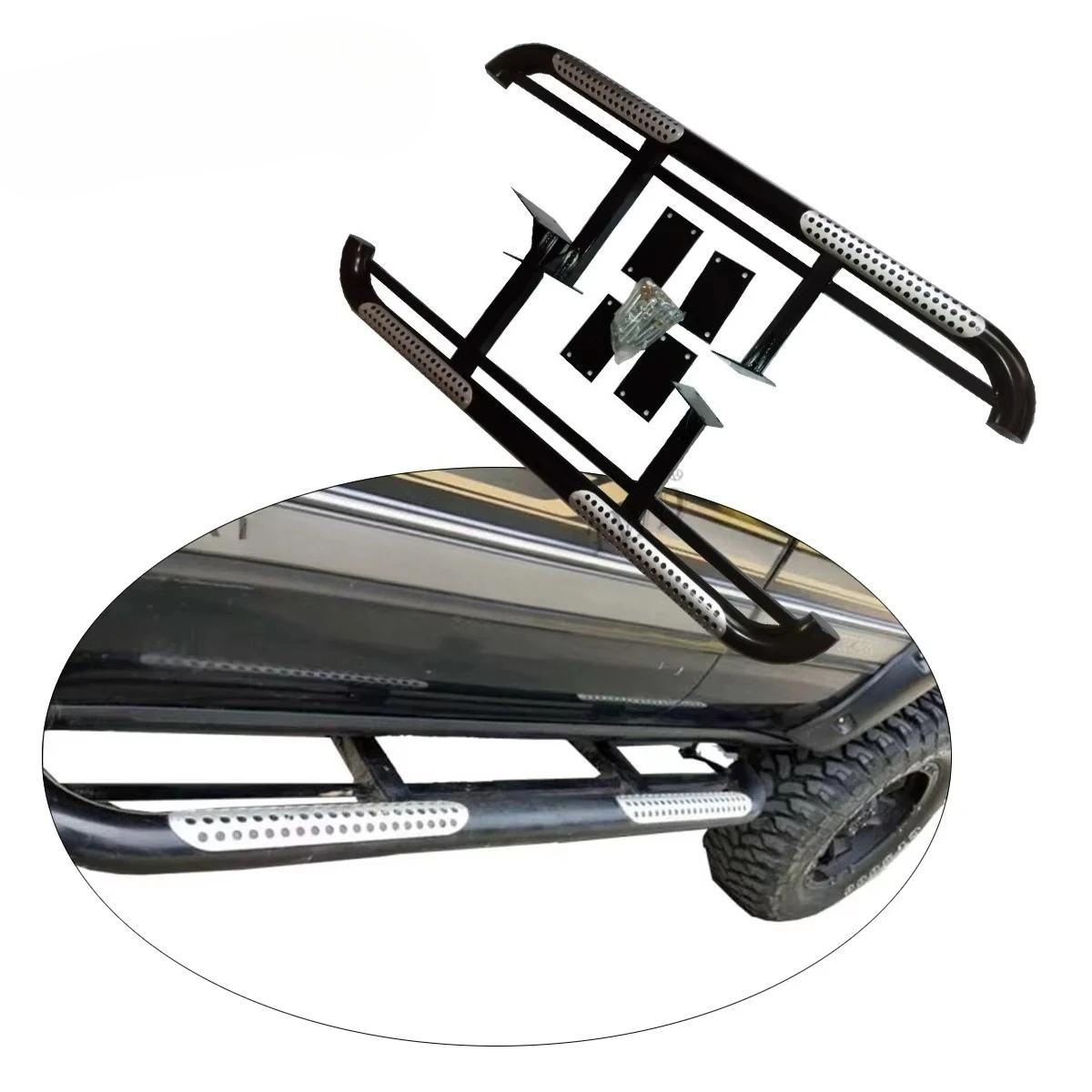 Stopień boczny do samochodu terenowego 4WD, pasujący do LC80 FJ80, progi do drzwi, platforma boczna, stopień na zamówienie