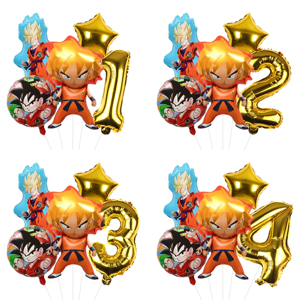 Set de Globos Gigantes de Dragon Ball Z con Globos de Látex para Decoración de Fiestas de Cumpleaños, Globos para Fiestas Infantiles