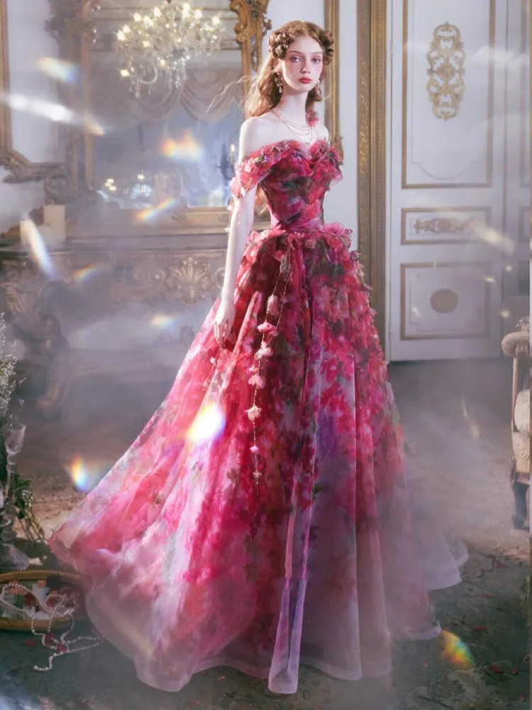 Een nieuwe bloemenproosterjurk met één schouder voor de prestaties van het coming-of-age ceremonie