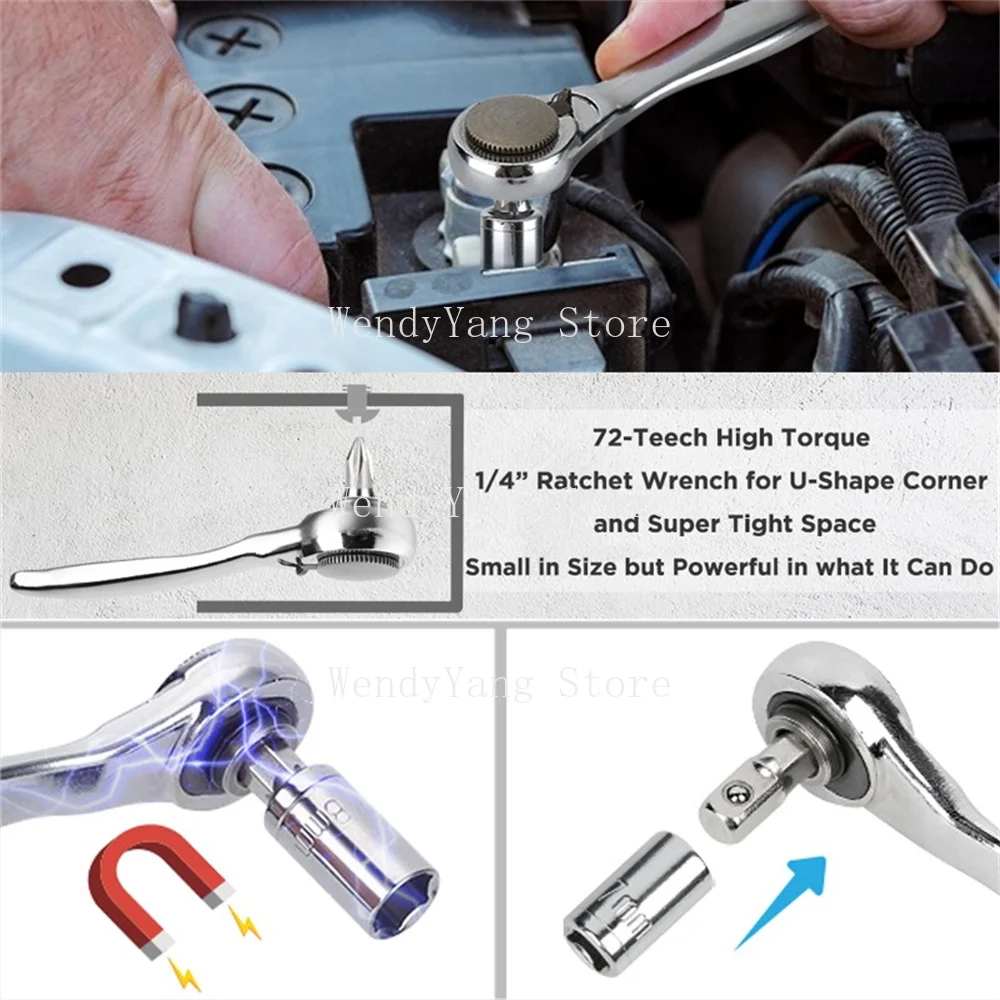 

Многофункциональная передняя и задняя мини-шестигранная головка, 28 в 1, 72 зубца, набор отверток с храповым механизмом