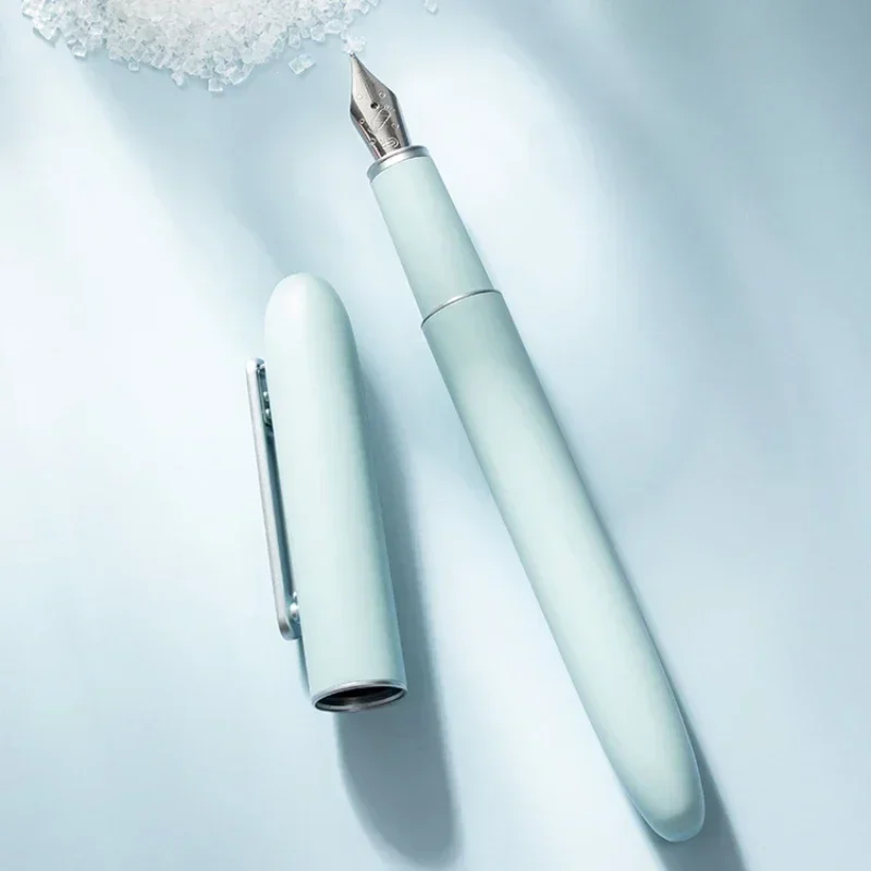 Hot BANJU White Sugar Fountain Pen Sky Blue EF/F/M 0.38/0.5/0.7mm Natural High-grade Ink Pen Office Luxury School Writing Suppli
