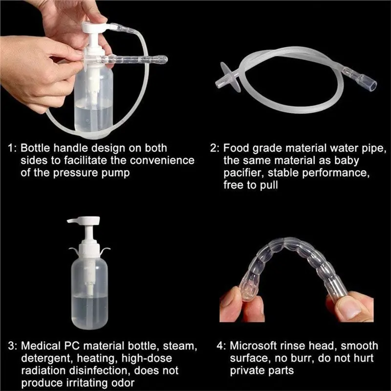 

ABVJ-Reusable Vaginal Cleaning System Manual Pressure Flush 300 Ml Capacity Cleanser Female Vaginal Rinse