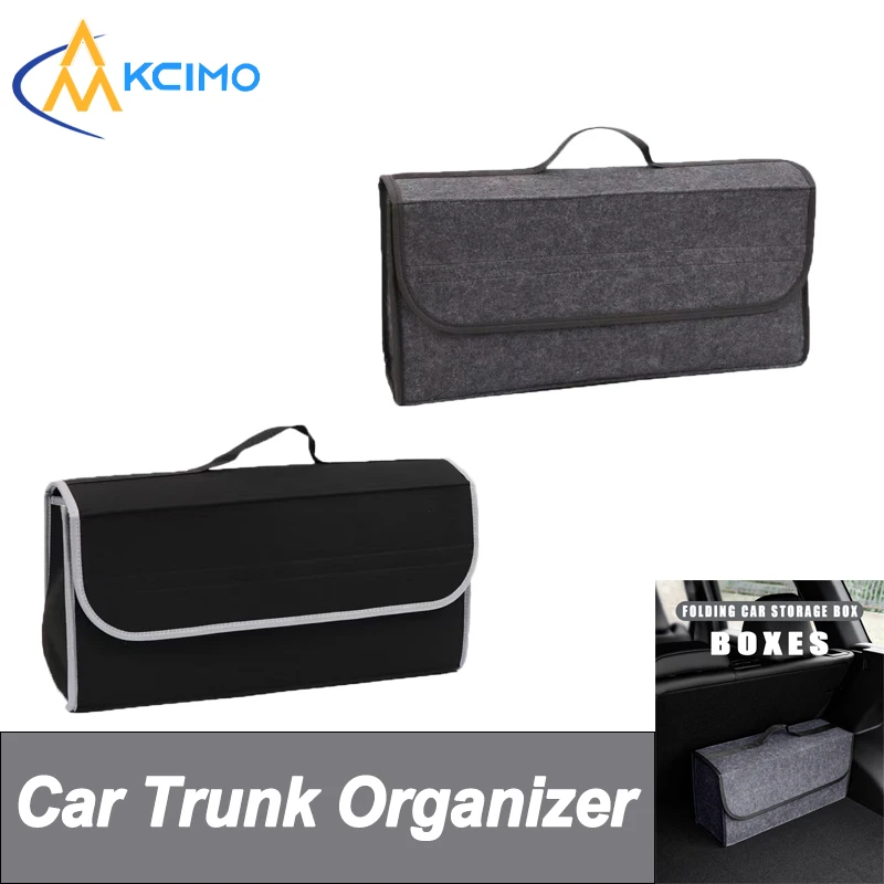 

Premium Soft Felt Car Trunk Organizer Foldable Large Capacity Anti Slip Storage Box Universal Fit Auto Interior Accessories