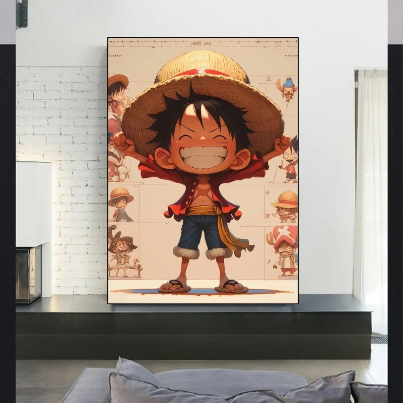 One Piece Luffy Poster Anime HD Wallpaper Living Room and Bedroom Background Decorative Painting Anime Collectible Poster view 5