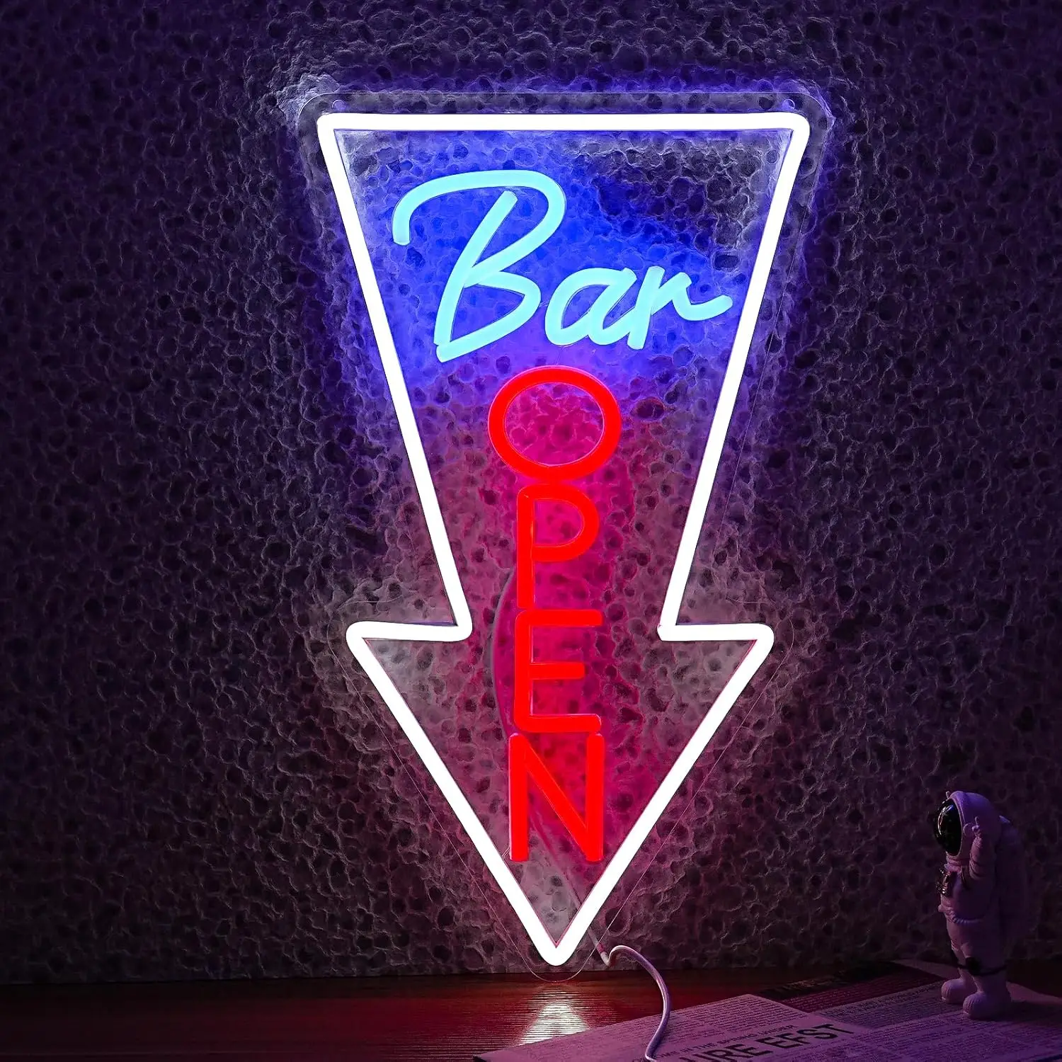 ป้ายไฟนีออนรูปลูกศรเปิดร้าน พร้อมพอร์ต USB ปรับความสว่างได้ ป้ายไฟลูกศรเปิดร้าน ตกแต่งผนังสำหรับบาร์ ปาร์ตี้ สวิตช์คลับ ร้านเบียร์