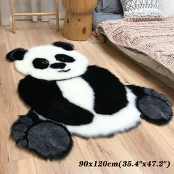 Tapete de Impressão Panda Tapete De Pele Falso Tapete De Imitação Suave Panda Animal Natural Forma Tapetes Bonito Dos Desenhos Animados Casa Decoração Quarto Mat