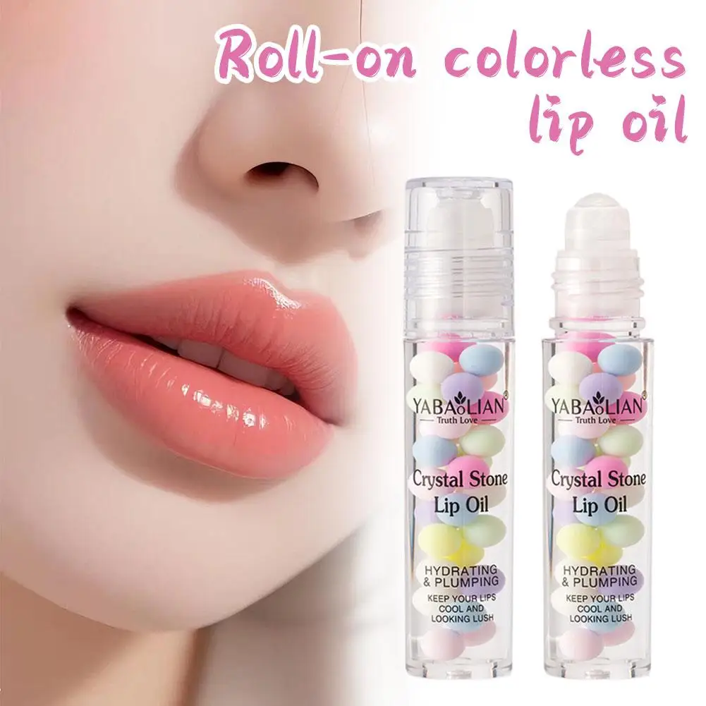 

YABAOLIAN Truth Love Crystal Stone Lip Oil Hydrating Plumping Keep Lips Cool Looking Lush Moisturizing Macaron Lip Oil Primer