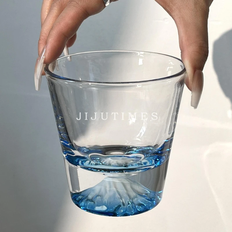 

LTT blue glass Guanshan cup high value hospitality coffee cup household drinking cup