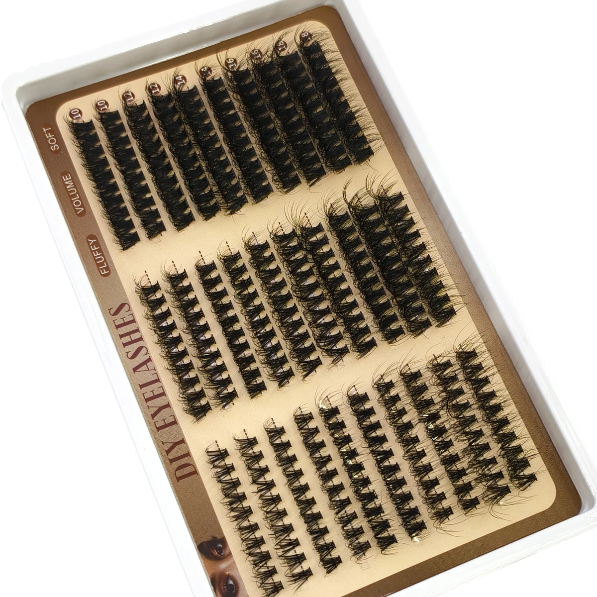 30 Reihen Wimpernbüschel DIY Spiky Cluster Lashes Gemischte Stile Flauschige Volumen-Wimpernbüschel Flauschige Einzelwimpernverlängerung – Detail 21