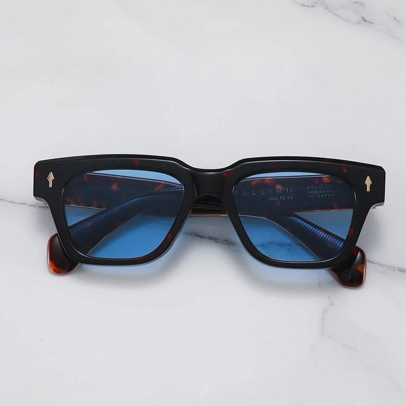   FELLINI نظارات شمسية نسائية سميكة خلات شعبية فاخرة نظارات شمسية للنساء 2025 جاك نظارات شمسية للرجال مع حافظة أصلية