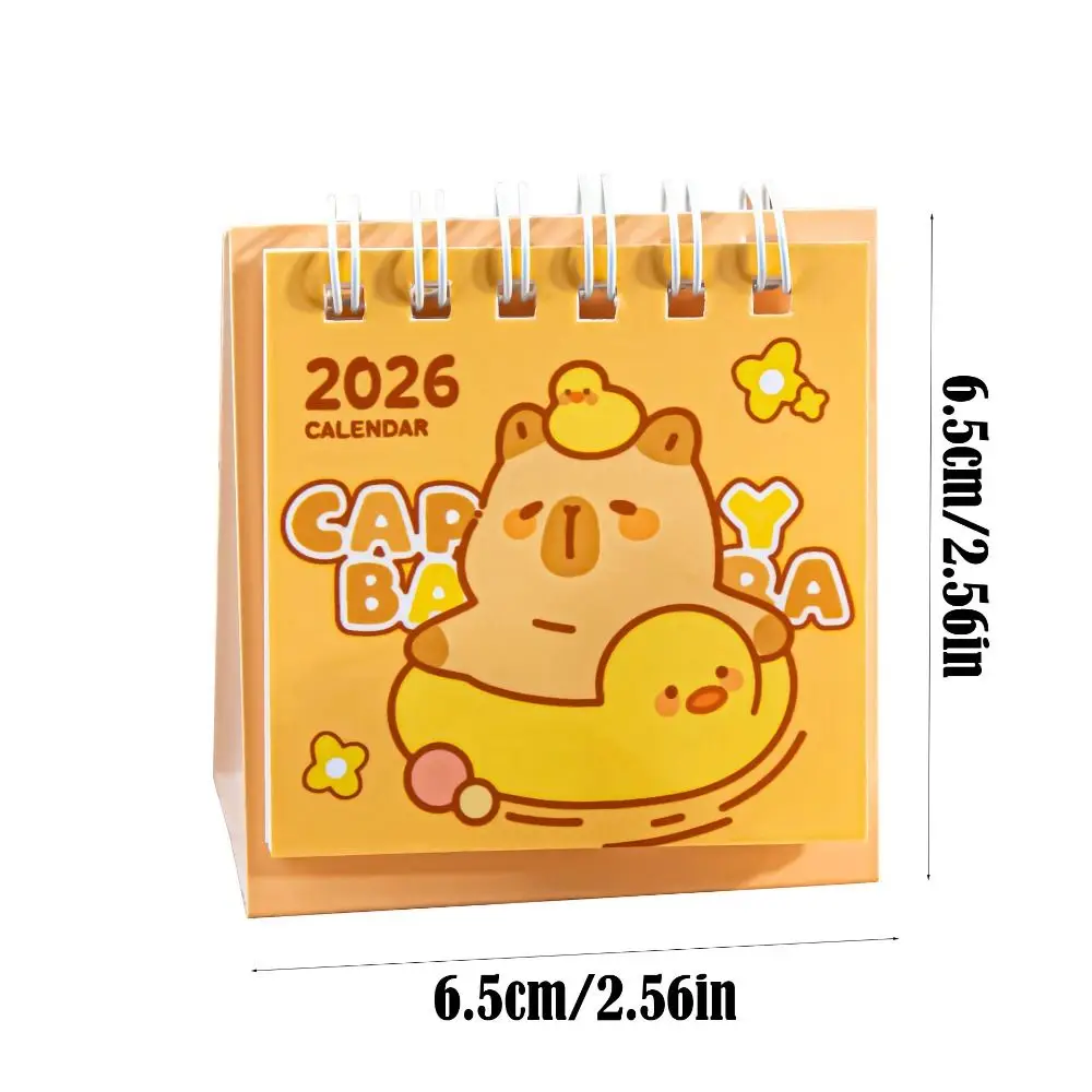 Cartoon Capybara/Panda 2026 Desk Calendar Coil Desktop Decoration Schedule Planner Portable Mini Calendar Gifts