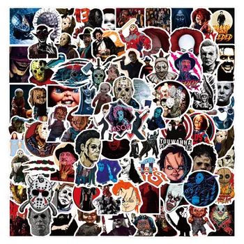 10/50/100pcs Mixed Horror Film Stickers Thriller Halloween Decals for DIY Phone Laptop Suitcase Skateboard Motorcycle Helmet