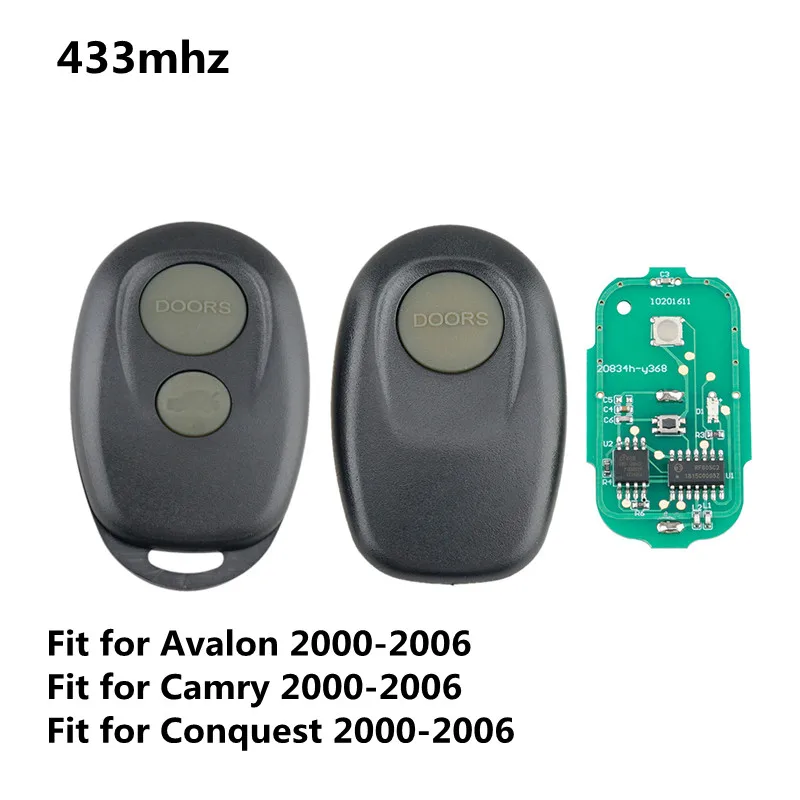 2 Buttons Remote Car Key Replacement Keyless Entry Transmitter Automobile Key Replacement for Toyota Camry Avalon Conquest