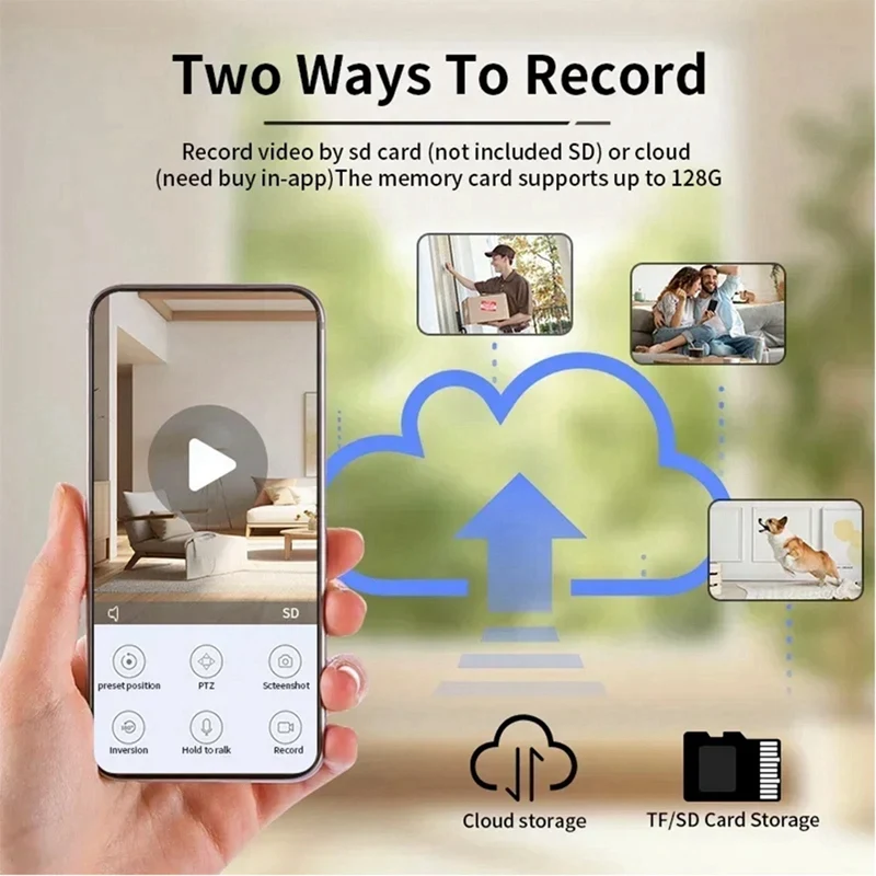 Telecamera Wifi wireless da 2 MP Tracciamento automatico AI Rilevamento umano Baby Monitor HD Sorveglianza robot wireless Cmaeras Smart Home