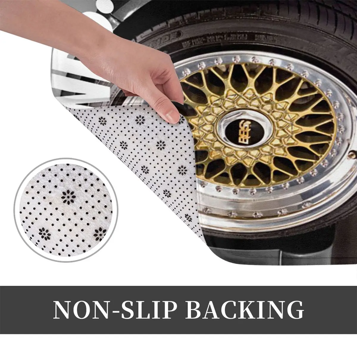 BBS Wheel HubHallway Non-slip Doormat Floor Mat Dust-proo Carpet Rug for Kitchen Entrance Home Bedroom Footpad Mats