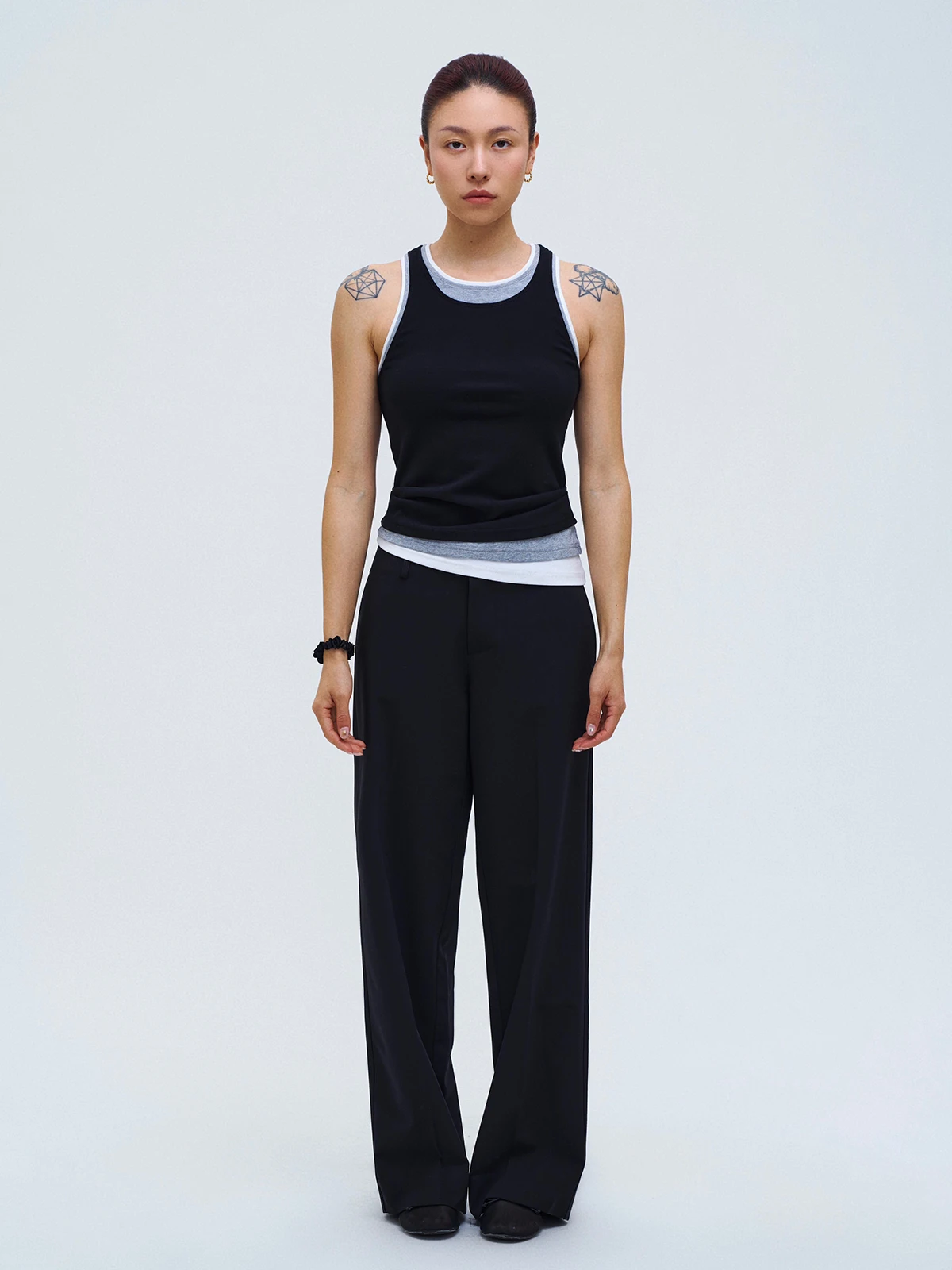 

Limited Edition Tianli Cotton Asymmetrical Oblique Swinging Fake Three-Piece Natural Wrinkle Workwear Vest Summer Short Sleev...