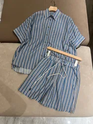 High quality cotton striped casual set of clothes