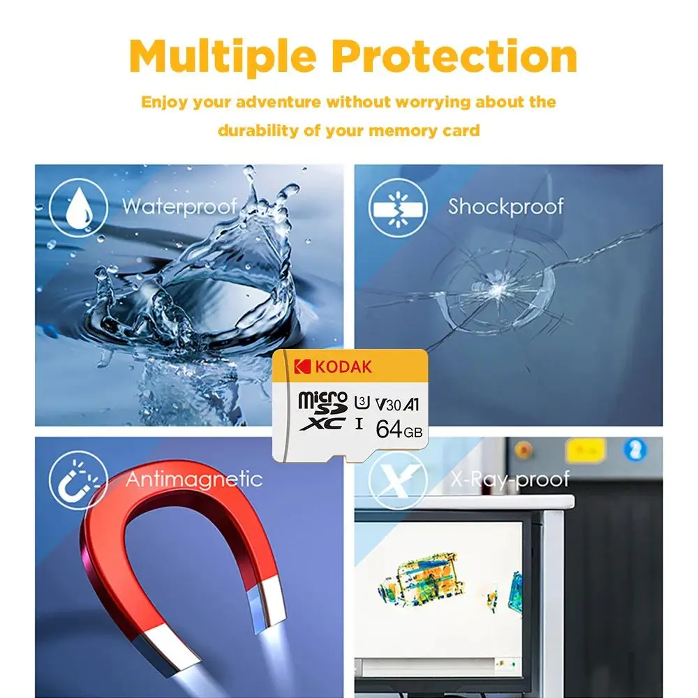 KODAK Micro SD TF-Karte 256 GB 64 GB 32 GB Speicherkarte 128 GB Klasse 10 Microsd SD-Karte 100 MB/S UHS-I A1-Karte für Telefon/PC – Detail 8