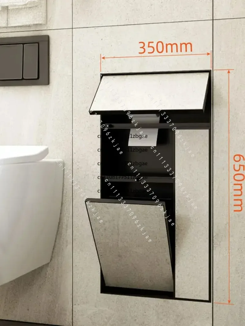 Toilet Metal Embedded Tissue Box Toilet Embedded Trash Can 304 Stainless Steel Hidden