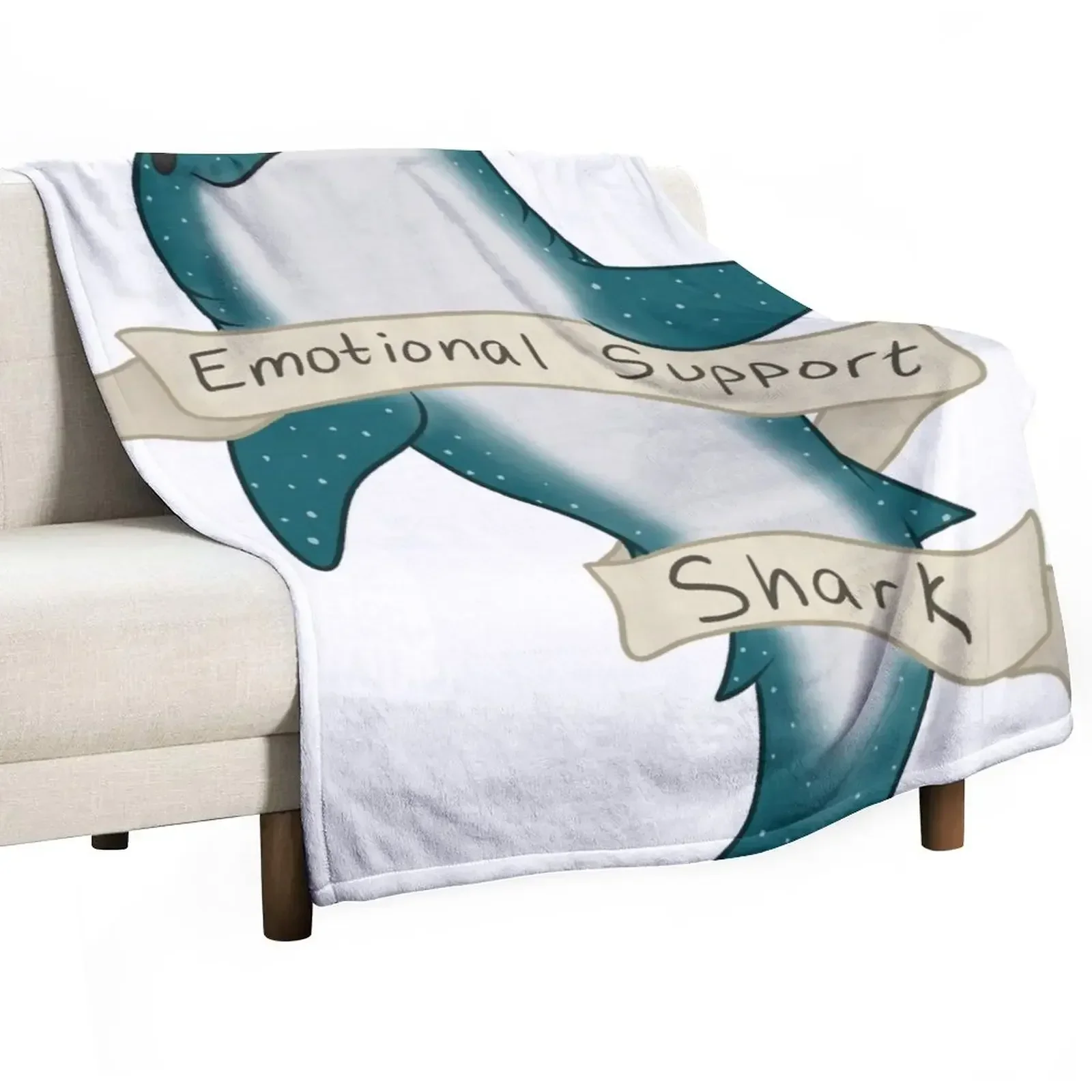 Emotional Support Shark Throw Blanket funny gift blankets and throws Luxury Throw Blankets