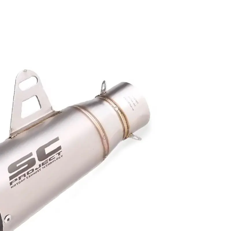 51mm/60mm Double Layer Style Motorcycle Exhaust Muffler, Racing Loud Sound Modified Escape Pipe Fit Kawasaki Ninja Z250