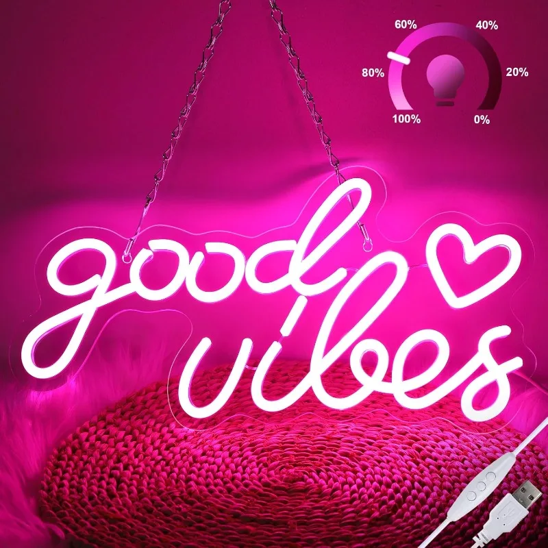 

Неоновая вывеска XM Good Vibes, вывеска MUSIC USB для спальни, подвесная вывеска для вечеринки, украшение стены студийного бара, подарок для влюбленных