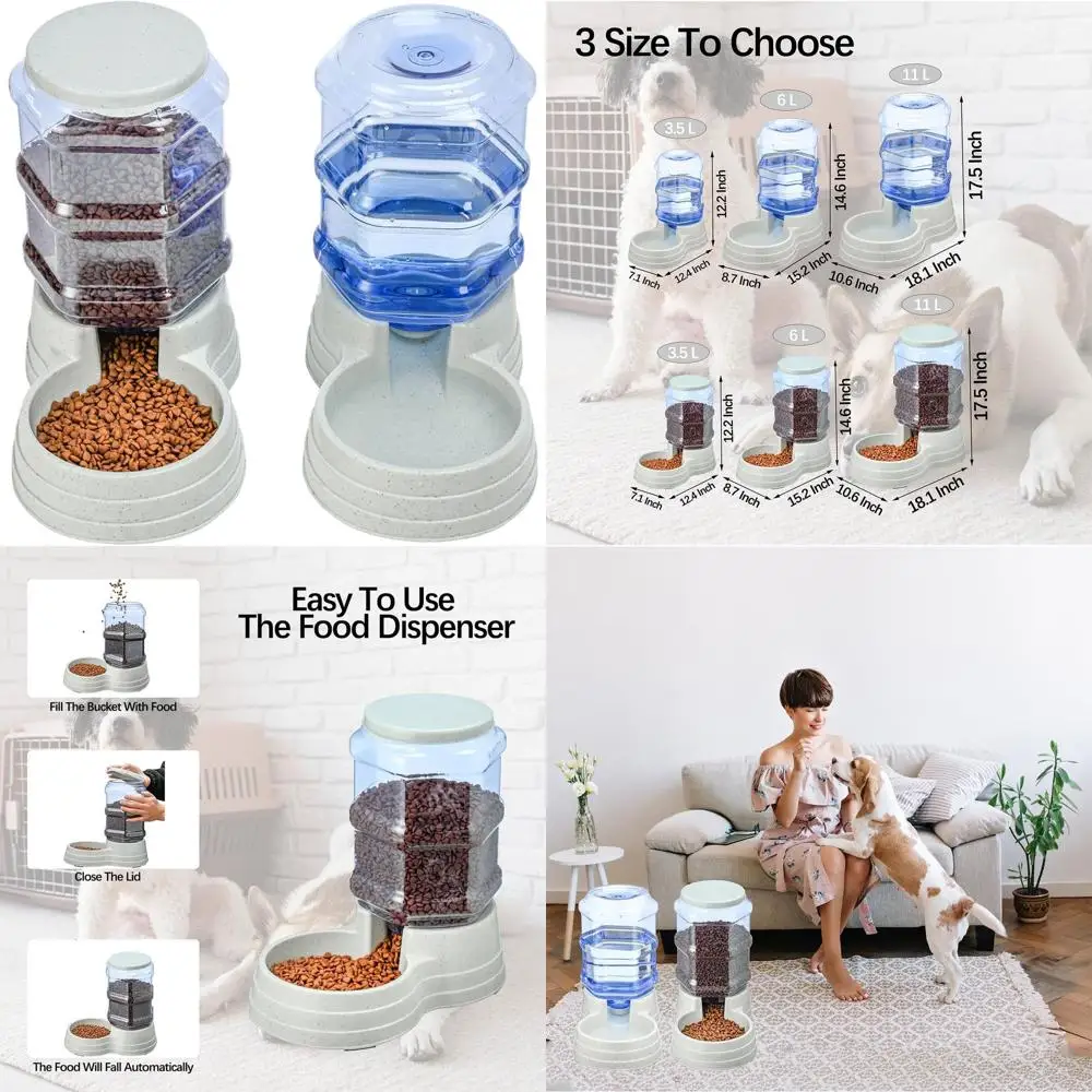 

6L Dual Automatic Pet Feeder & Waterer for Small to Medium Dogs and Cats