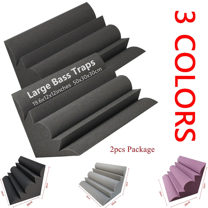 2Pack 30x30x50cm Bass Trap Acoustic Soundproof Foam Large Size Sound Absorption Studio Corner Foam For Home Ktv Bar