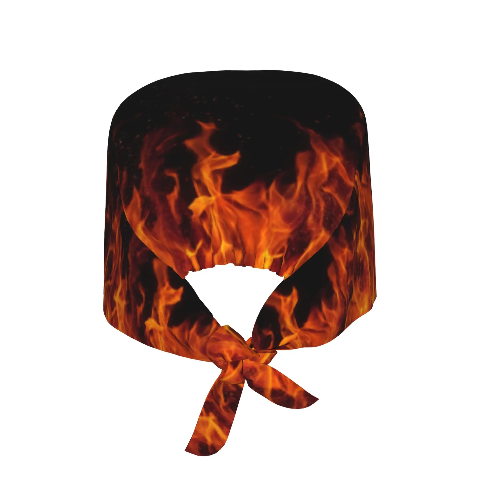 Custom Red Fire Burning Flames Medical Staff Scrubs Hat Unisex  Doctor Nursing Surgical Cap Scrub Caps