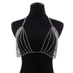 New Simple Chest Chain Bikini Jewelry for Women Crop Top Brazilian Summer Beach Fashion Bra Chain Brest Body Jewelry Gifts