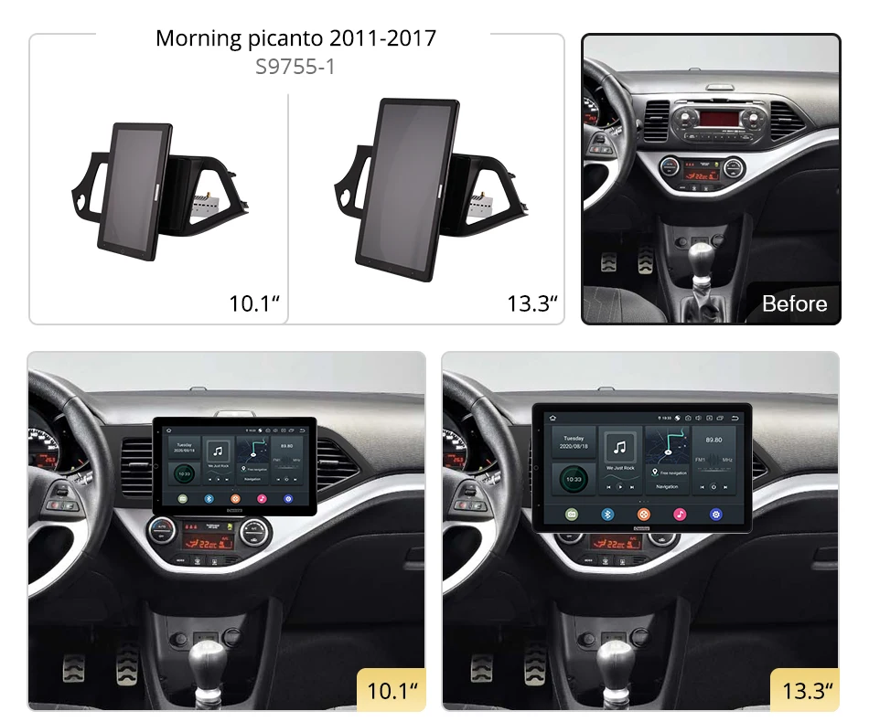 13.3 Inch Ownice 1Din Android 12.0 Car Radio 360 for Kia Morning picanto 2011-2017 Auto Audio SPDIF Rotatable 4G LTE NO DVD