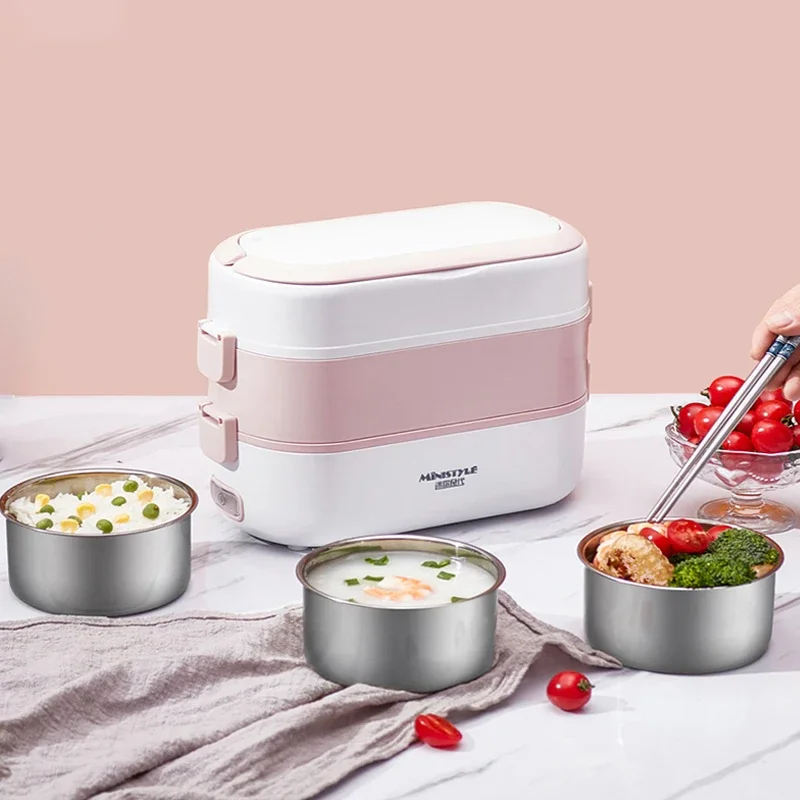 Multifunctional Electric Lunch Box Food Warmer - Automatic Rice Cooking, Soup Heating, Food Storage Container Kitchen Tools