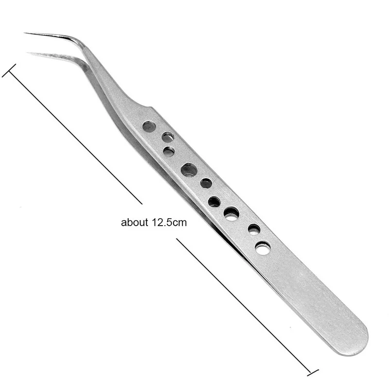 Electronics อุตสาหกรรมแหนบโค้งตรงปลาย Precision สแตนเลส Forceps ซ่อมโทรศัพท์อุปกรณ์ทำมือชุด
