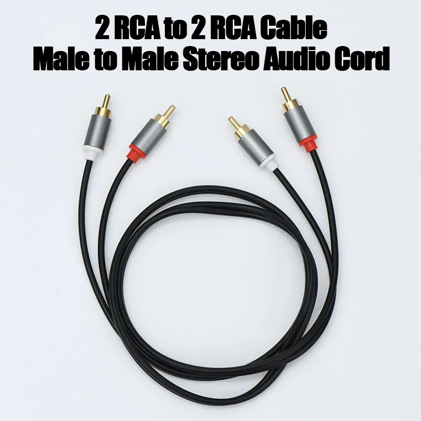 

2 RCA to 2 RCA Cable Male to Male Stereo Audio Cord for Home Theater Subwoofer DVD Amplifier TV 1 to 3m