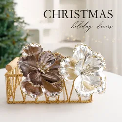 Glitter High-end Flannelette Simulation Flower Festive Atmosphere Decoration European-style Eternal Flower Christmas Tree Decor