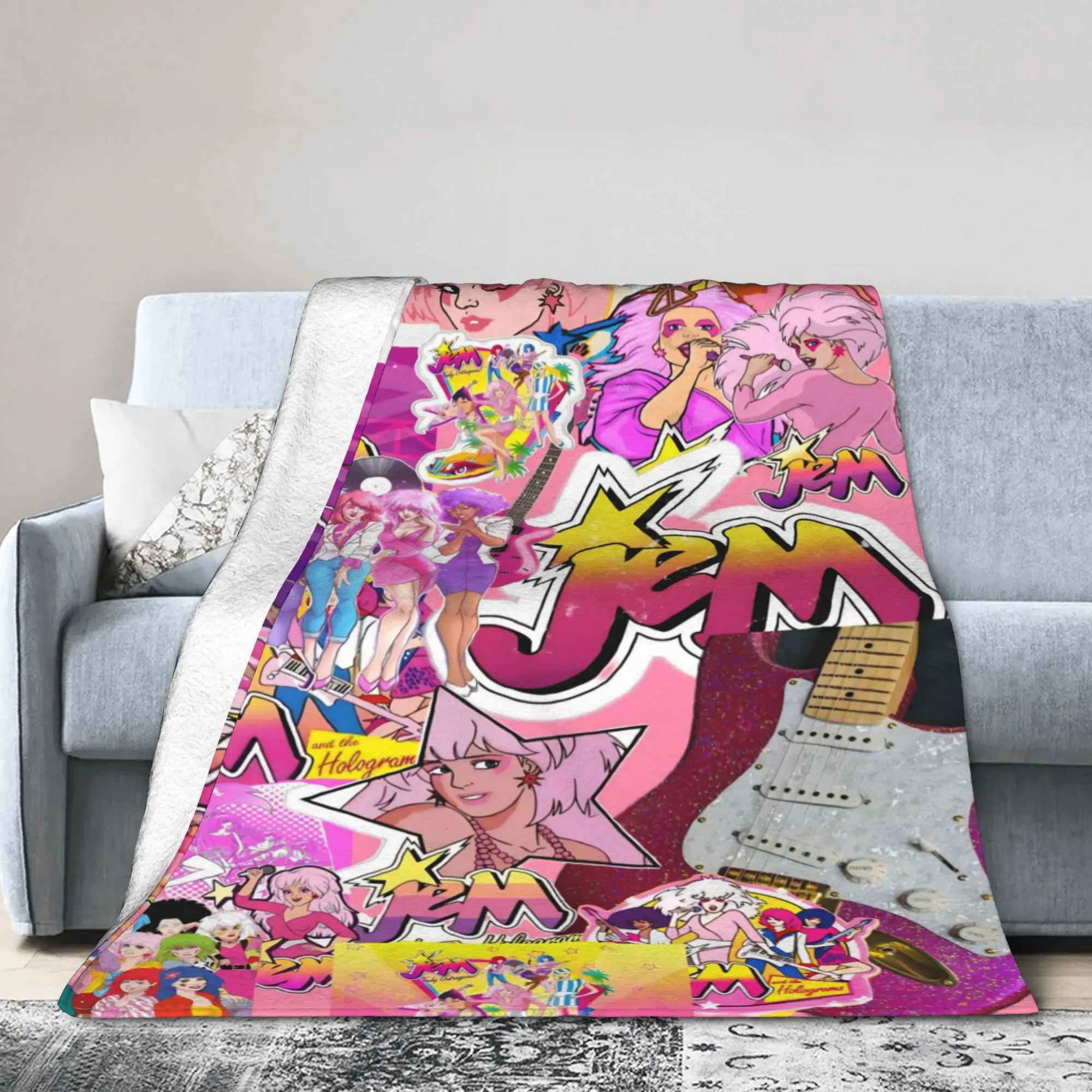Jem And The Holograms Blanket Coral Fleece Plush  Cozy Ultra-Soft Throw Blankets for Bedding Bedspreads