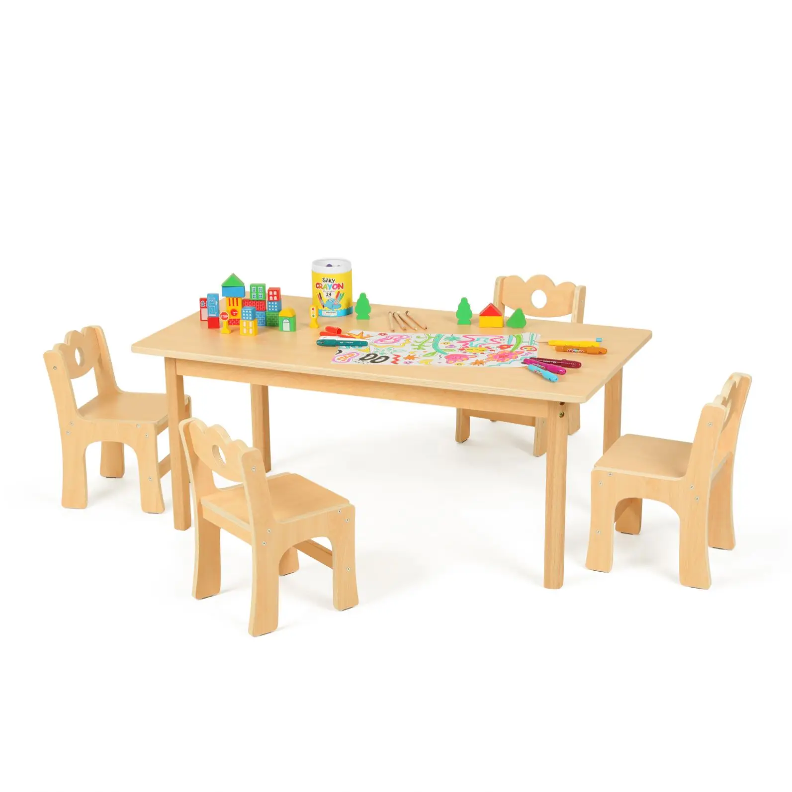 

2025 Furniture Set Toddler Nature Wood Kids Table and Chair Set for Kids Bedroom SchoolsChildren's desk Children's table