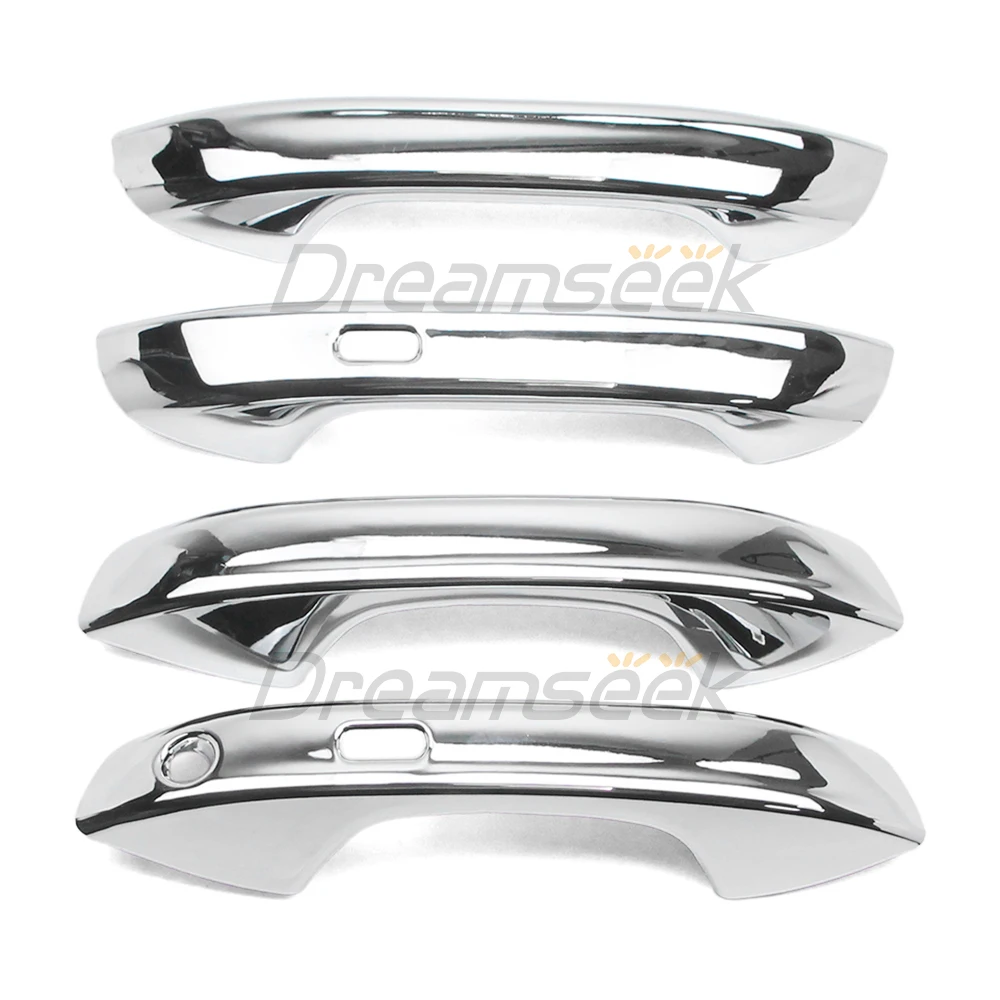 4Pcs Side Door Handle Cover For VW Golf MK8 GTI R Wagon Alltrack 2022+ Molding Trim with 2 Smart Keyhole Chrome Auto Accessories