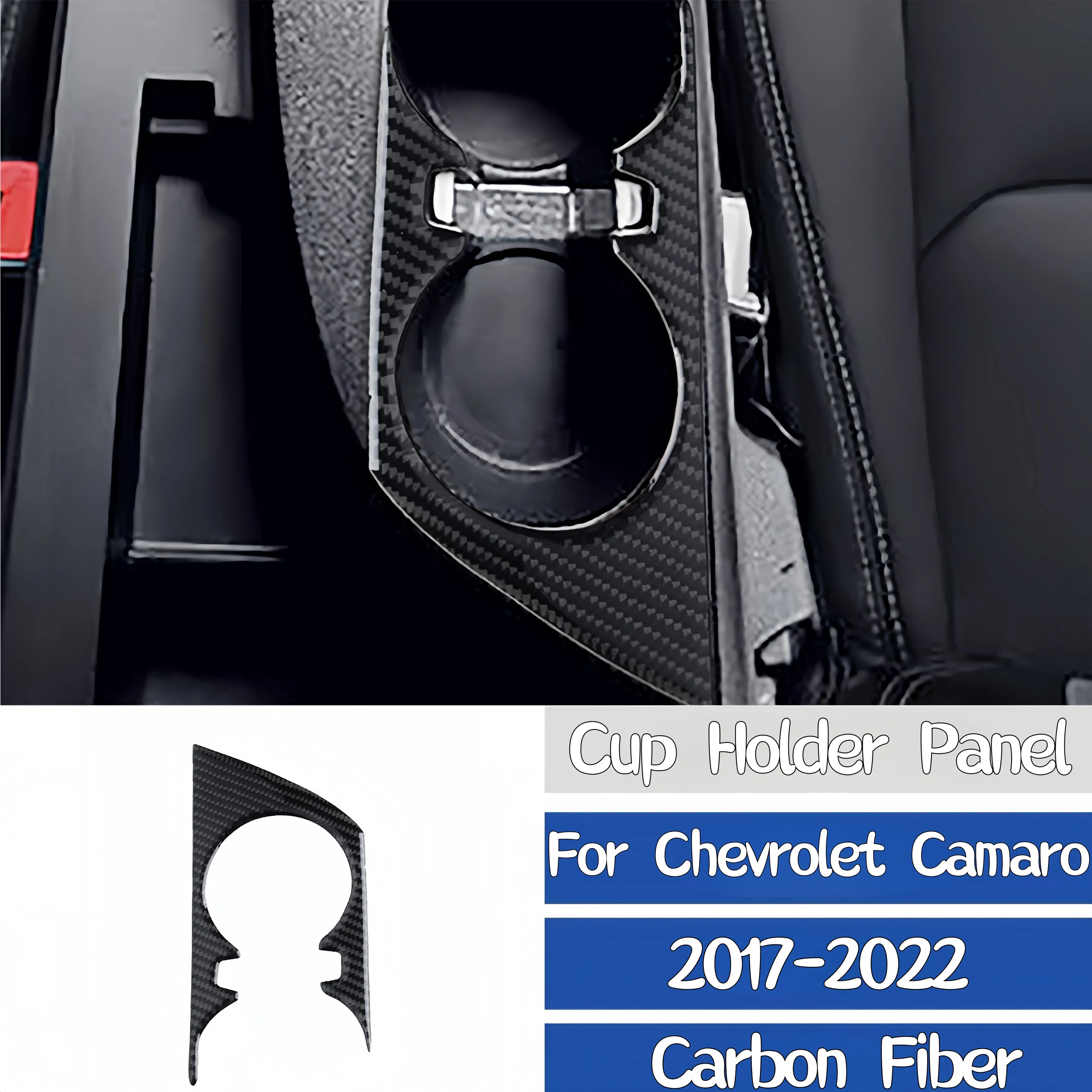 

Для Chevrolet Camaro 2017-2022 аксессуары из углеродного волокна интерьер автомобиля центральный держатель для чашки панель рамка накладка декоративная наклейка