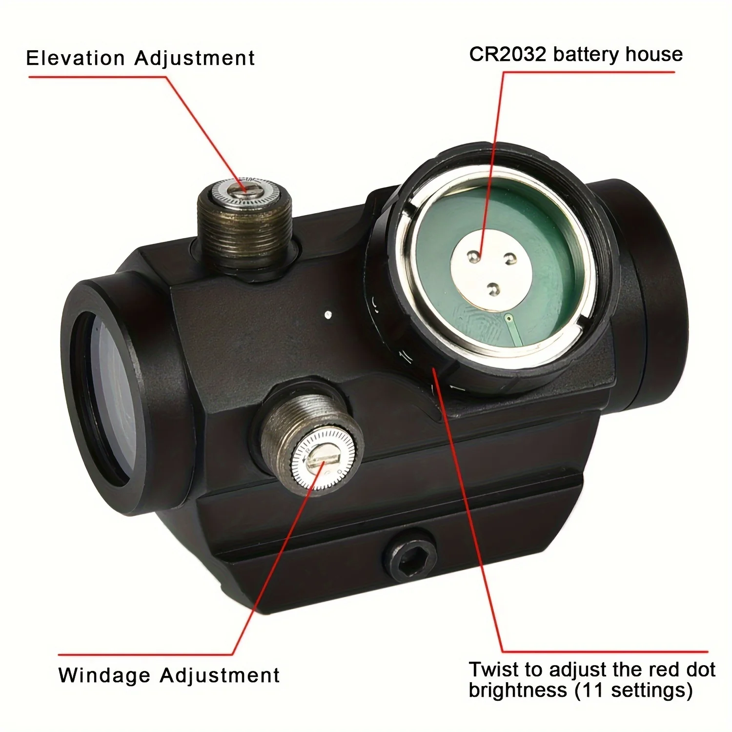 

Outdoor Hunting Holographic Red Dot Sight Scope 2.5cm/0.98inch with Battery