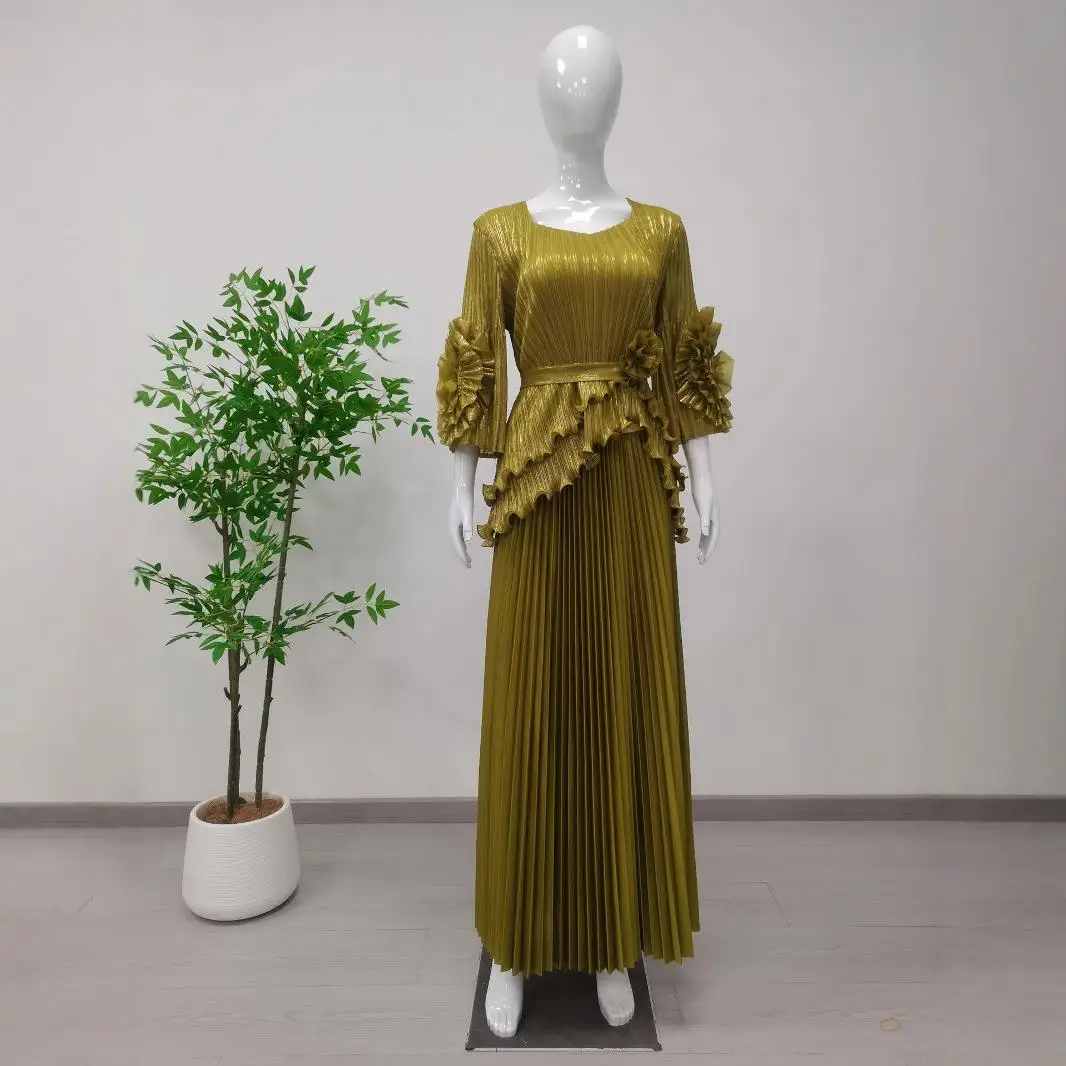 

Oversized Women's Clothing Set with Skirt Long Sve Bubble Sve Polyester Fiber Pure Color Spring Season Universal Fit