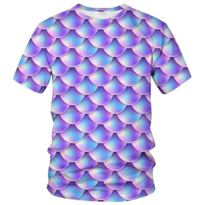 Funny Fish Scale Pattern 3D Print Tshirt Men And Women Summer Fashion Personality O Neck Short Sleeve T Shirt Casual Kid Tee Top