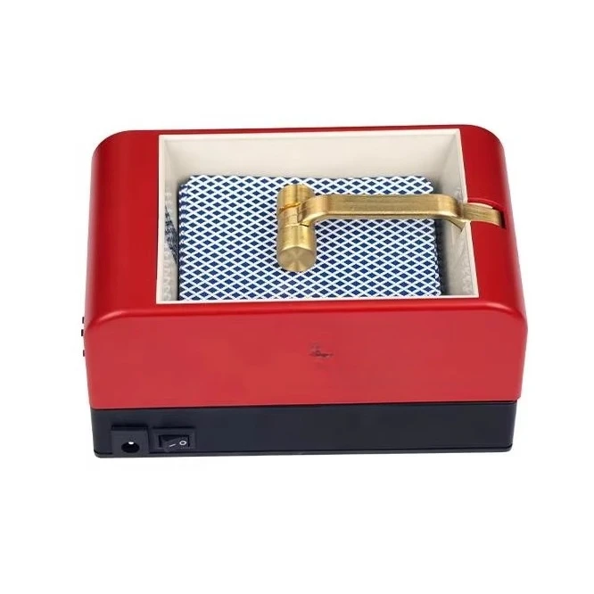 Red Color Automatic Playing Card Electric 360 Degree Rotating Card Machine Splitting Card Dealer Machine for Sale