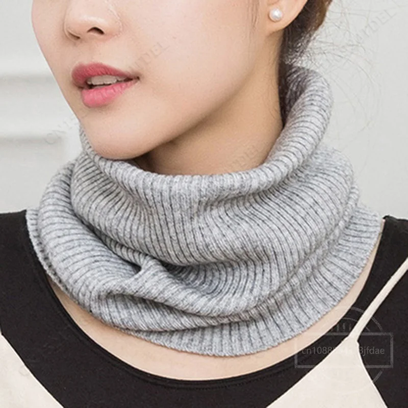 Winter Warm Cashmere Scarves Unisex Elastic Wool Knit Ring Neck Scarf Snood Female Thicken Windproof Cycling Driving Pullove