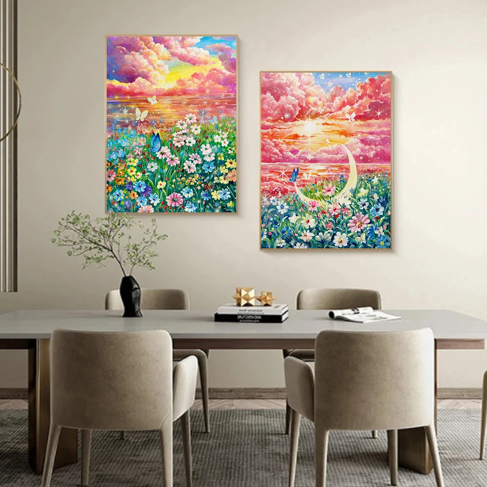 AB Diamond Painting Flower Tulip Diamond Mosaic Embroidery Cross Stitch DIY Beautiful Landscape Home Decoration Gift New Product