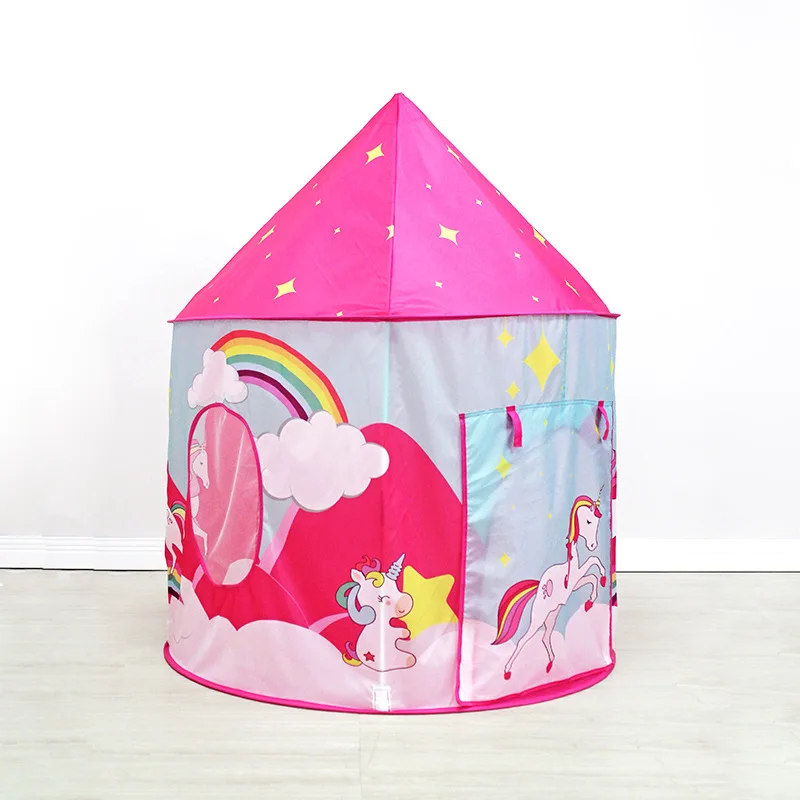 Tente de princesse de grand espace pour filles, fosse à balles pour tout-petits, maison de jeu Pop-Up rose, jouets d'intérieur et d'extérieur pour anniversaire