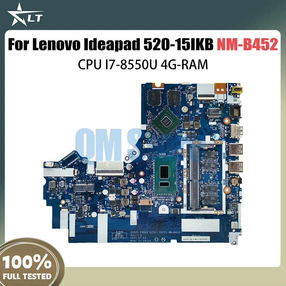 

NM-B452 Mainboard For Lenovo Ideapad 520-15IKB 330-15IKB Laptop Motherboard With I7-8550U CPU 4G RAM DDR4 MX150 V2G 5B20R19909